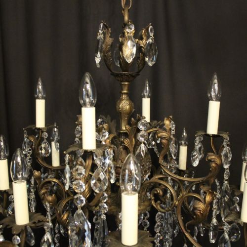 ITALIAN 12 LIGHT GILDED BRONZE ANTIQUE CHANDELIER - ADDITIONAL PHOTO 9
