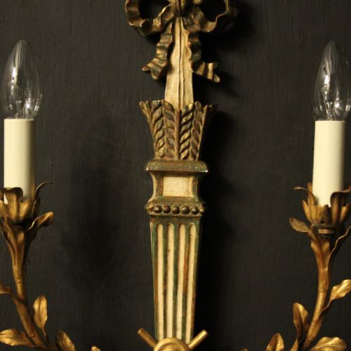 ITALIAN PAIR OF GILTWOOD PALLADIO WALL LIGHTS - ADDITIONAL PHOTO 6