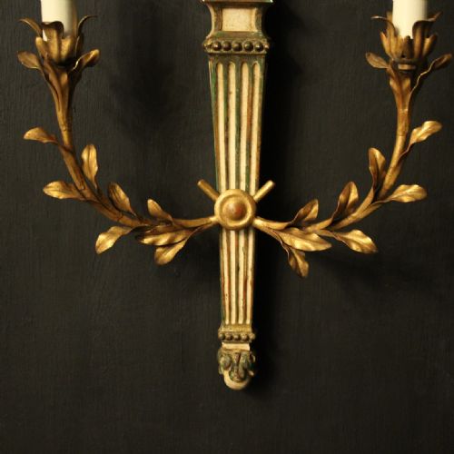 ITALIAN PAIR OF GILTWOOD PALLADIO WALL LIGHTS - ADDITIONAL PHOTO 7
