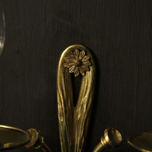 FRENCH GILDED TWIN ARM ANTIQUE WALL LIGHTS - ADDITIONAL PHOTO 5