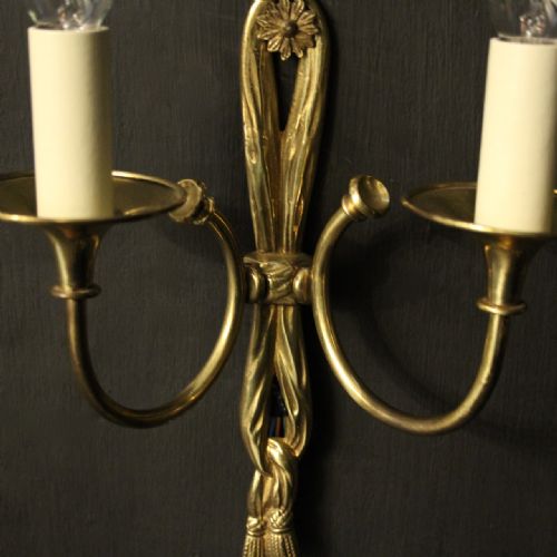 FRENCH GILDED TWIN ARM ANTIQUE WALL LIGHTS - ADDITIONAL PHOTO 6