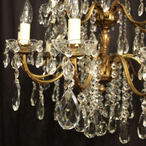 ITALIAN 15 LIGHT GILDED BRONZE ANTIQUE CHANDELIER - ADDITIONAL PHOTO 1