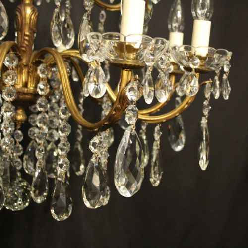 ITALIAN 15 LIGHT GILDED BRONZE ANTIQUE CHANDELIER - ADDITIONAL PHOTO 2