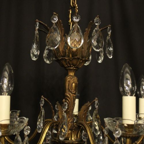 ITALIAN 15 LIGHT GILDED BRONZE ANTIQUE CHANDELIER - ADDITIONAL PHOTO 4
