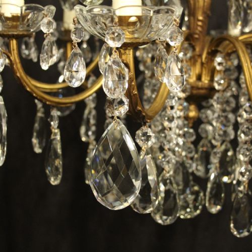 ITALIAN 15 LIGHT GILDED BRONZE ANTIQUE CHANDELIER - ADDITIONAL PHOTO 5