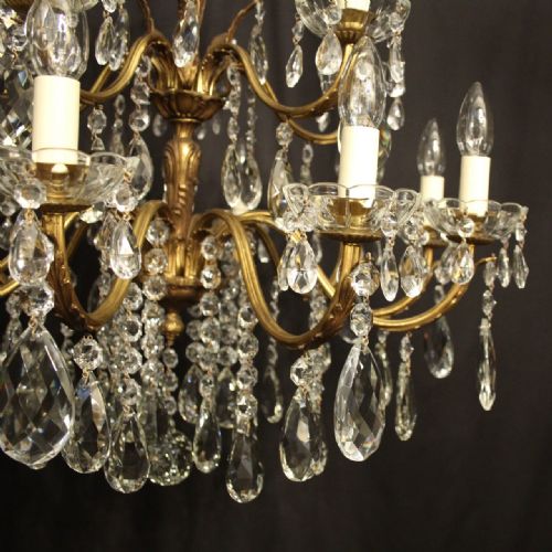 ITALIAN 15 LIGHT GILDED BRONZE ANTIQUE CHANDELIER - ADDITIONAL PHOTO 6