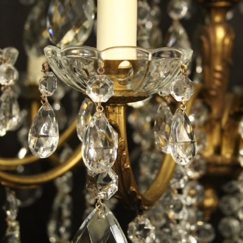 ITALIAN 15 LIGHT GILDED BRONZE ANTIQUE CHANDELIER - ADDITIONAL PHOTO 7
