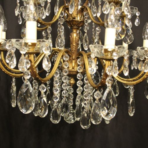ITALIAN 15 LIGHT GILDED BRONZE ANTIQUE CHANDELIER - ADDITIONAL PHOTO 8
