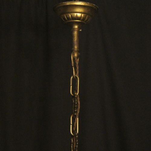 ITALIAN 15 LIGHT GILDED BRONZE ANTIQUE CHANDELIER - ADDITIONAL PHOTO 9