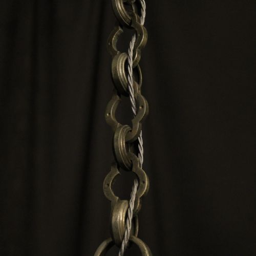 FRENCH SILVER BRONZE 6 LIGHT ANTIQUE CHANDELIER - ADDITIONAL PHOTO 8