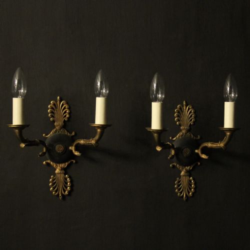 french pair of empire antique wall lights - CATEGORY: ANTIQUE LIGHTING - DATED 1920