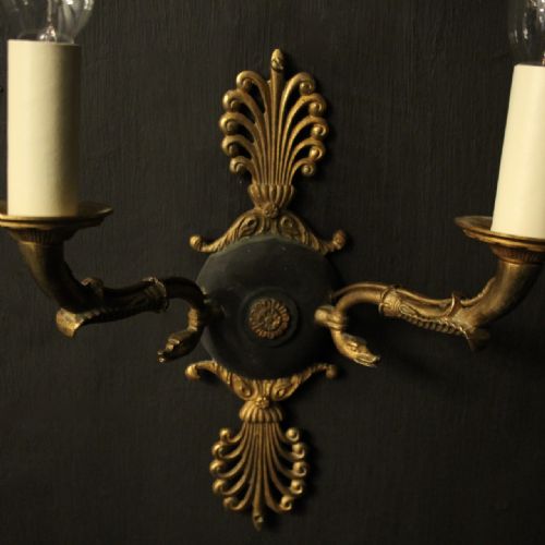 FRENCH PAIR OF EMPIRE ANTIQUE WALL LIGHTS - ADDITIONAL PHOTO 2