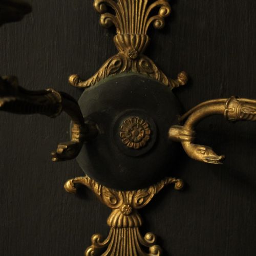 FRENCH PAIR OF EMPIRE ANTIQUE WALL LIGHTS - ADDITIONAL PHOTO 3