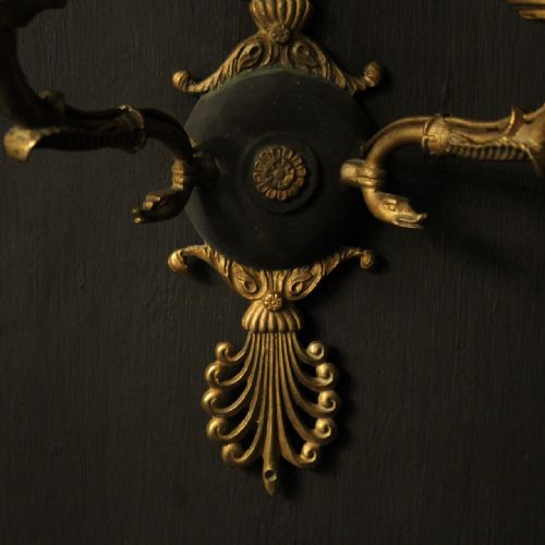 FRENCH PAIR OF EMPIRE ANTIQUE WALL LIGHTS - ADDITIONAL PHOTO 5