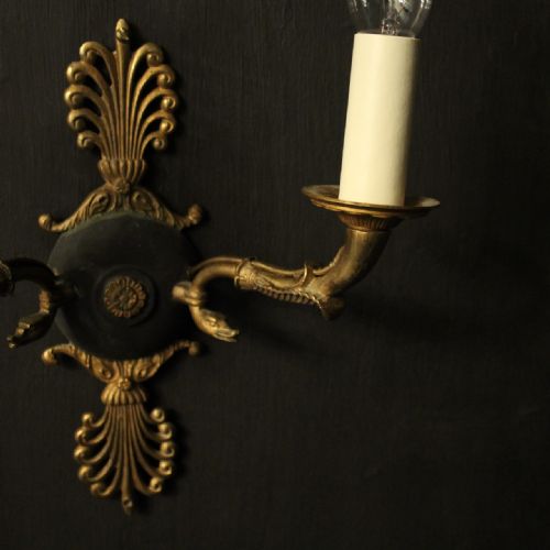 FRENCH PAIR OF EMPIRE ANTIQUE WALL LIGHTS - ADDITIONAL PHOTO 6