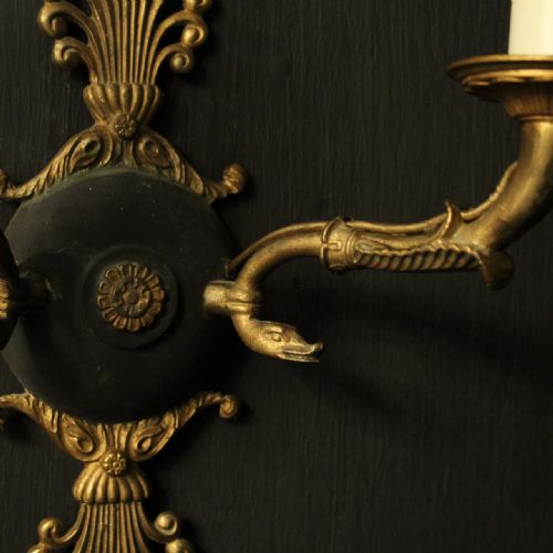 FRENCH PAIR OF EMPIRE ANTIQUE WALL LIGHTS - ADDITIONAL PHOTO 7