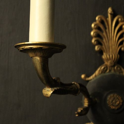 FRENCH PAIR OF EMPIRE ANTIQUE WALL LIGHTS - ADDITIONAL PHOTO 8