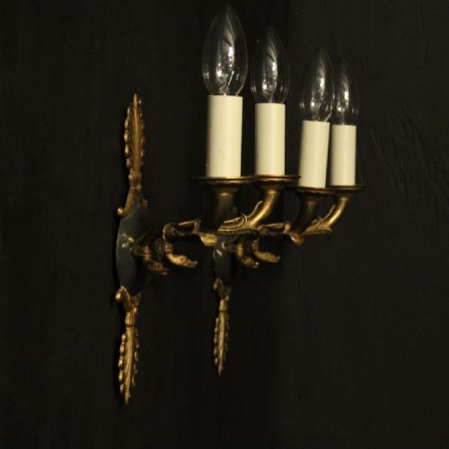 FRENCH PAIR OF EMPIRE ANTIQUE WALL LIGHTS - ADDITIONAL PHOTO 9