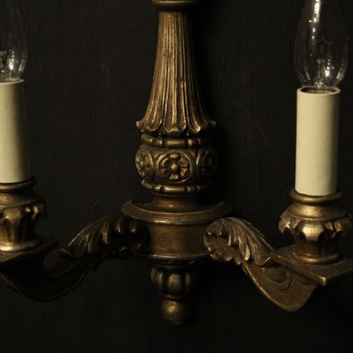 FRENCH SET OF 4 SILVER GILDED TWIN ARM WALL LIGHTS - ADDITIONAL PHOTO 5
