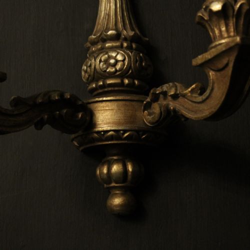 FRENCH SET OF 4 SILVER GILDED TWIN ARM WALL LIGHTS - ADDITIONAL PHOTO 8