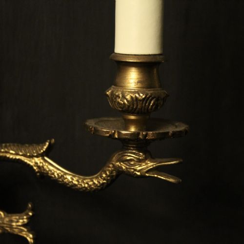 FRENCH SET OF 4 EMPIRE TWIN ARM WALL LIGHTS - ADDITIONAL PHOTO 3