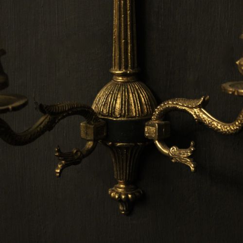 FRENCH SET OF 4 EMPIRE TWIN ARM WALL LIGHTS - ADDITIONAL PHOTO 5