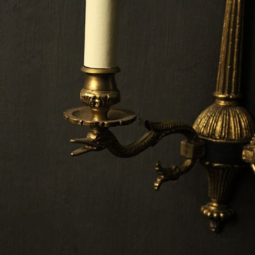 FRENCH SET OF 4 EMPIRE TWIN ARM WALL LIGHTS - ADDITIONAL PHOTO 6