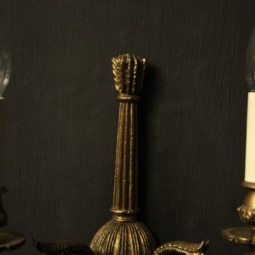 FRENCH SET OF 4 EMPIRE TWIN ARM WALL LIGHTS - ADDITIONAL PHOTO 8
