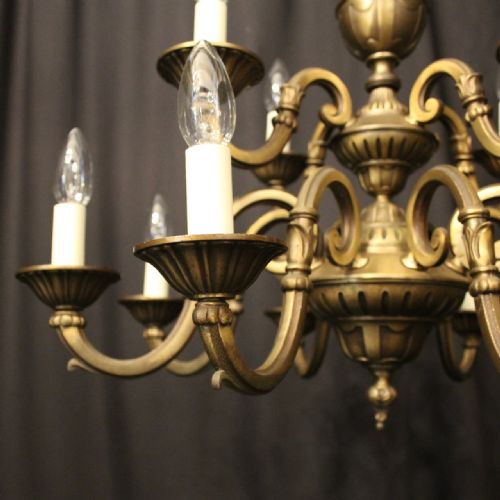 FRENCH GILDED BRASS 12 LIGHT TIERED CHANDELIER - ADDITIONAL PHOTO 1