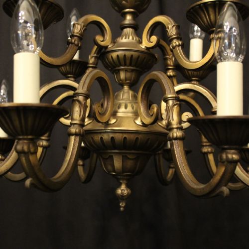 FRENCH GILDED BRASS 12 LIGHT TIERED CHANDELIER - ADDITIONAL PHOTO 2