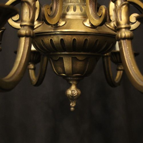 FRENCH GILDED BRASS 12 LIGHT TIERED CHANDELIER - ADDITIONAL PHOTO 8