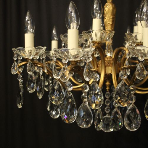 ITALIAN 15 LIGHT GILDED BRASS ANTIQUE CHANDELIER - ADDITIONAL PHOTO 1