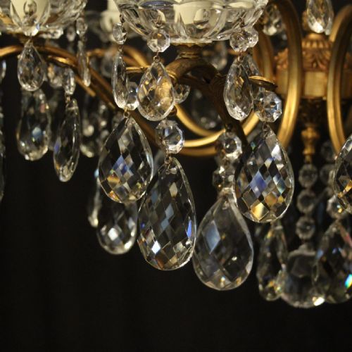 ITALIAN 15 LIGHT GILDED BRASS ANTIQUE CHANDELIER - ADDITIONAL PHOTO 2