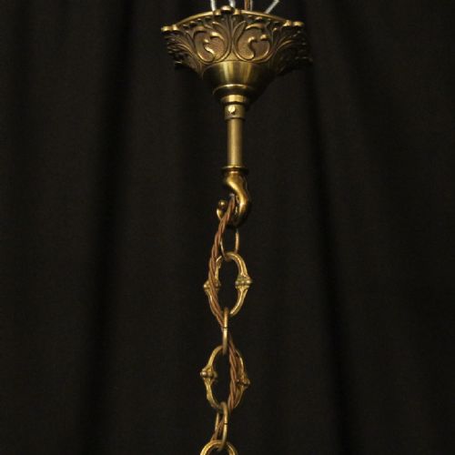 ITALIAN 15 LIGHT GILDED BRASS ANTIQUE CHANDELIER - ADDITIONAL PHOTO 5