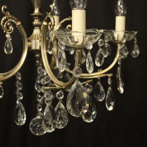 ITALIAN 5 LIGHT SILVER GILDED CHANDELIER - ADDITIONAL PHOTO 1