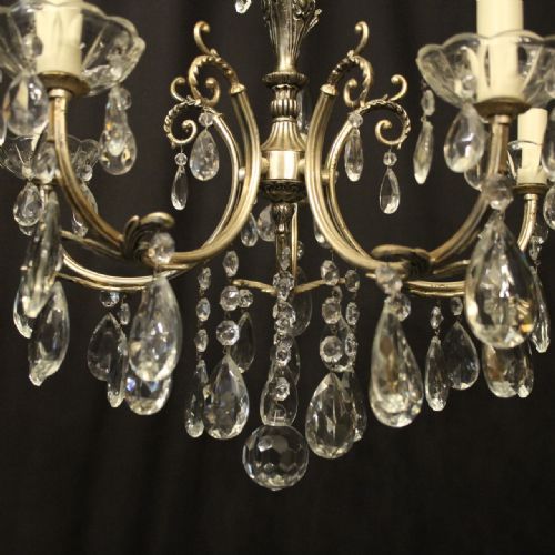 ITALIAN 5 LIGHT SILVER GILDED CHANDELIER - ADDITIONAL PHOTO 3
