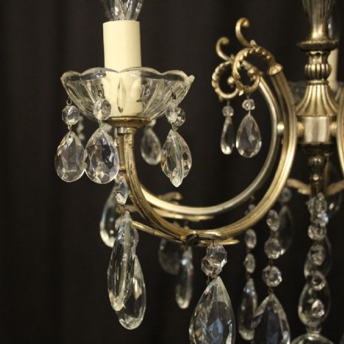 ITALIAN 5 LIGHT SILVER GILDED CHANDELIER - ADDITIONAL PHOTO 4