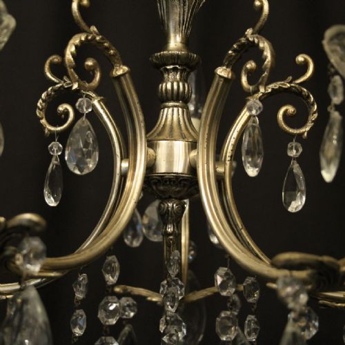 ITALIAN 5 LIGHT SILVER GILDED CHANDELIER - ADDITIONAL PHOTO 5