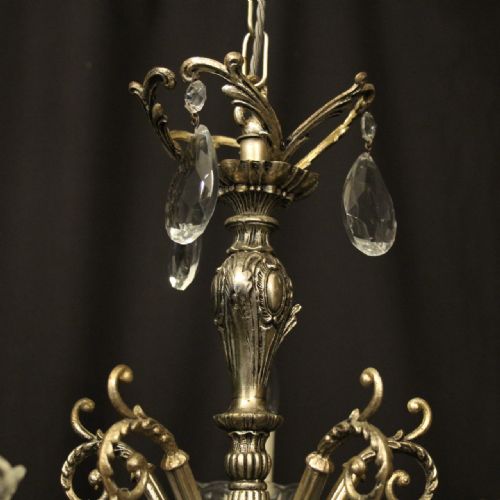 ITALIAN 5 LIGHT SILVER GILDED CHANDELIER - ADDITIONAL PHOTO 6