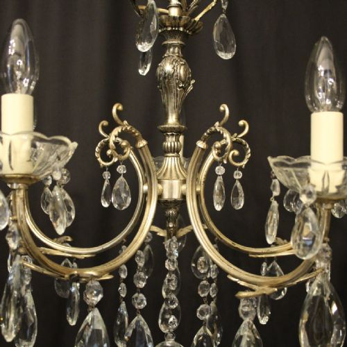 ITALIAN 5 LIGHT SILVER GILDED CHANDELIER - ADDITIONAL PHOTO 7