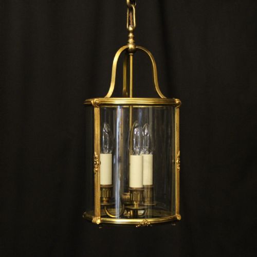 french gilded triple light antique lantern - CATEGORY: ANTIQUE LIGHTING - DATED 1920