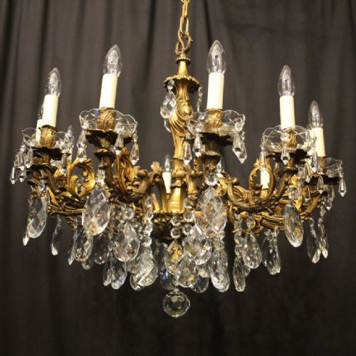 FRENCH 12 LIGHT GILDED BRONZE ANTIQUE CHANDELIER - ADDITIONAL PHOTO 7
