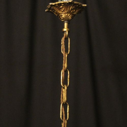 FRENCH 12 LIGHT GILDED BRONZE ANTIQUE CHANDELIER - ADDITIONAL PHOTO 9