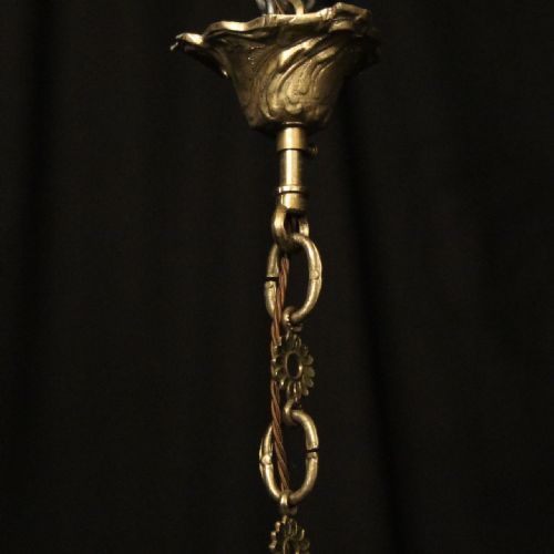 FRENCH GILDED BRASS 8 LIGHT CHANDELIER - ADDITIONAL PHOTO 9