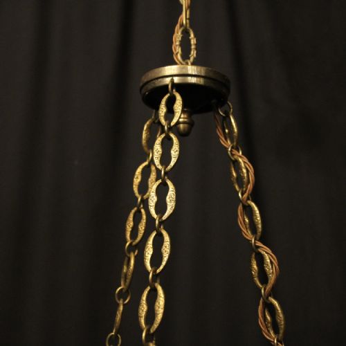 FRENCH GILDED BRASS EMPIRE 6 LIGHT CHANDELIER - ADDITIONAL PHOTO 8