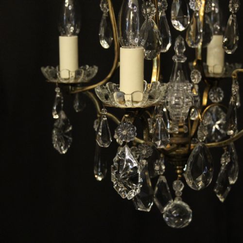 FRENCH GILDED 4 LIGHT CAGE ANTIQUE CHANDELIER - ADDITIONAL PHOTO 1