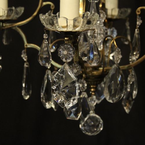 FRENCH GILDED 4 LIGHT CAGE ANTIQUE CHANDELIER - ADDITIONAL PHOTO 6