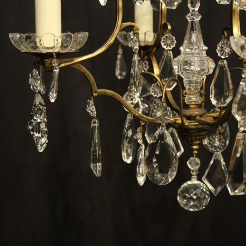 FRENCH GILDED 4 LIGHT CAGE ANTIQUE CHANDELIER - ADDITIONAL PHOTO 8