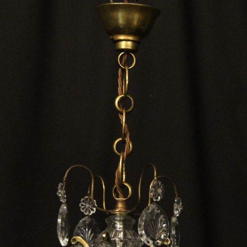 FRENCH GILDED 4 LIGHT CAGE ANTIQUE CHANDELIER - ADDITIONAL PHOTO 9