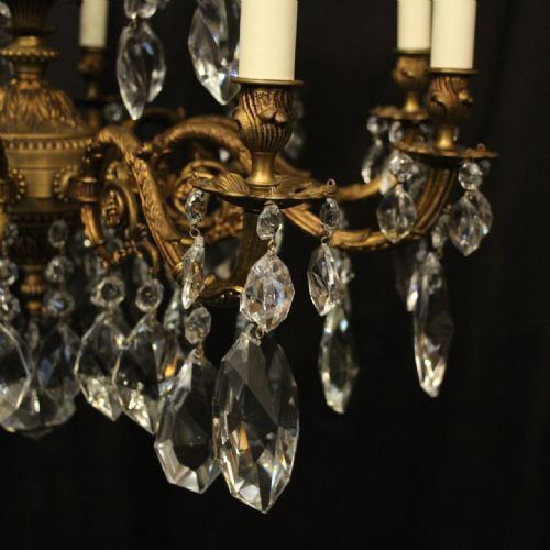 ITALIAN GILDED 15 LIGHT DOUBLE TIERED ANTIQUE CHANDELIER - ADDITIONAL PHOTO 5